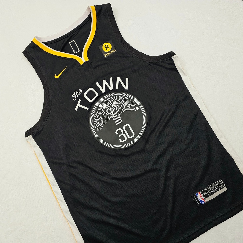 Nike Basketball Jersey Mens 54 XL Black Stephen Curry Golden State Warriors Town